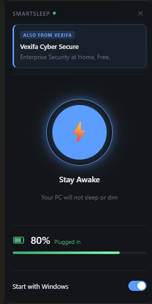 SmartSleep with wake lock active — screen stays on